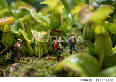 巨大ウツボカズラと探検隊のジオラマ 巨大ウツボカズラと探検隊のジオラマ 117524328