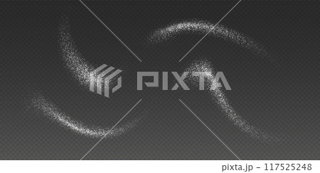 Falling sugar powder, flying salt. White crystals. Falling sugar powder, flying salt. White crystals. 117525248
