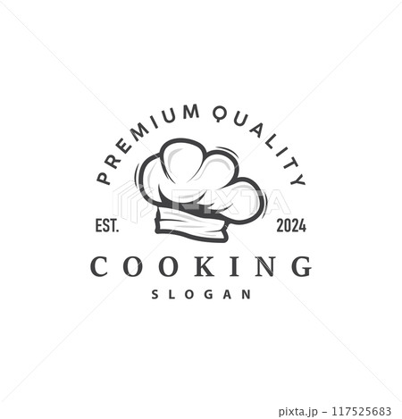 Chef Logo Design Cooking Inspiration And Chef Hat With Simple Lines For Restaurant Business Brands 117525683