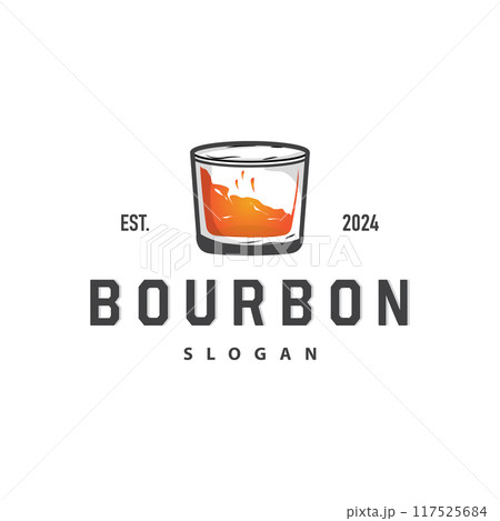 Whiskey Logo, Drink Label Design With Old Retro Vintage Ornament Illustration Premium Template 117525684