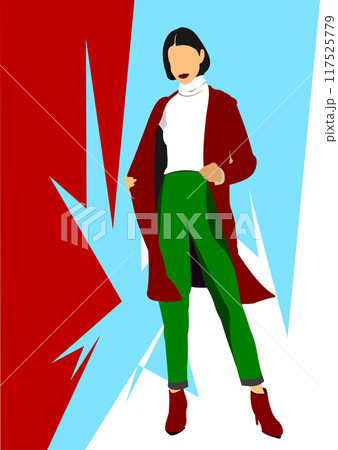 Young woman. Businesswoman.Vector 3d hand drawn illustration 117525779