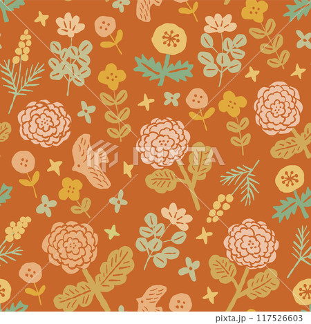 お花のシームレスパターン 117526603