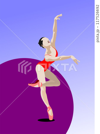 Modern dance. Color Vector hand drawn illustration Modern dance. Color Vector hand drawn illustration 117526692