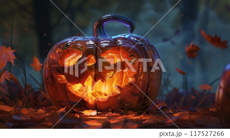 森の中のジャック・オー・ランタン 117527266