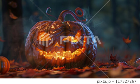 森の中のジャック・オー・ランタン 森の中のジャック・オー・ランタン 117527267