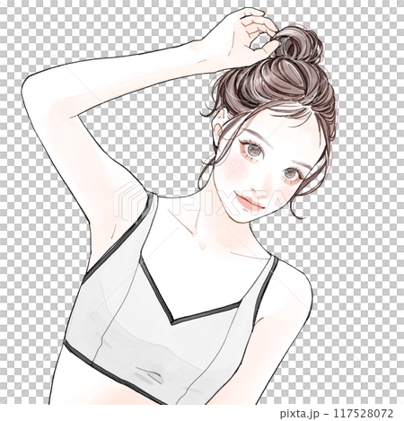 Woman wearing training wear Woman wearing training wear 117528072