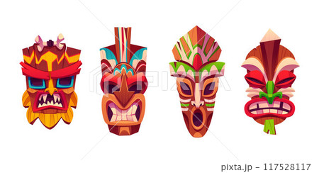 Traditional Hawaiian totem tiki mask Traditional Hawaiian totem tiki mask 117528117