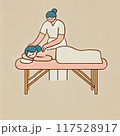 マッサージを受ける女性　イラスト 117528917