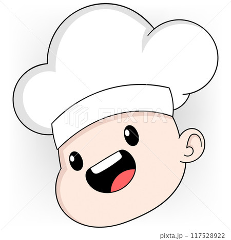 chef wearing hat for cooking chef wearing hat for cooking 117528922