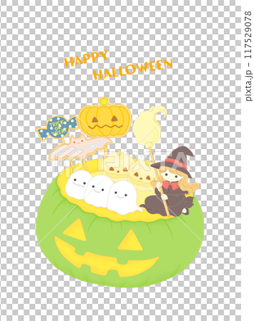Cute Halloween illustrations: Pumpkin sweets Cute Halloween illustrations: Pumpkin sweets 117529078