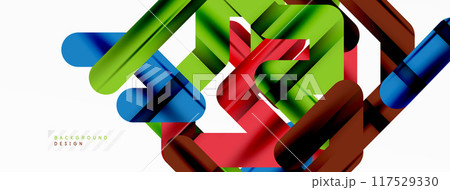 Abstract background - colorful lines composition. Technology or business digital template 117529330