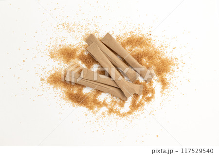 cane sugar isolated on white background 117529540