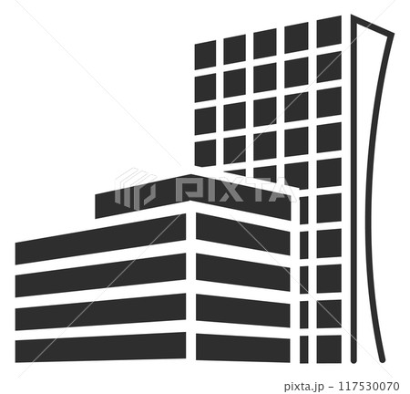 Real estate logo. Skyscrapers property black symbol 117530070