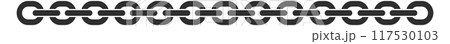 Black linked chain element. Decorative metal border 117530103