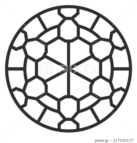 Korean round ornament. Geometric line circle emblem Korean round ornament. Geometric line circle emblem 117530177