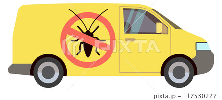 Insecticide service van color icon. Professional pest control Insecticide service van color icon. Professional pest control 117530227