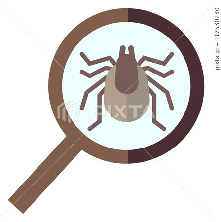 Insect in magnifying glass color icon. Pest control 117530230