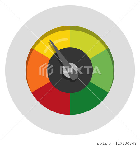 Round gauge. Control panel indicator. Color meter 117530348