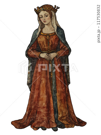 中世ヨーロッパの人々の暮らし（王妃） 117530832