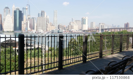 New York City Manhattan Downtown Financial District Skyline, World Trade Center. Brooklyn, USA. New York City Manhattan Downtown Financial District Skyline, World Trade Center. Brooklyn, USA. 117530868