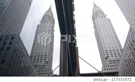 New York City Manhattan Midtown urban architecture. Chrysler building, 42 street skyscraper, USA. 117531072