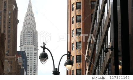 New York City Manhattan Midtown urban architecture. Chrysler building, 42 street skyscraper, USA. New York City Manhattan Midtown urban architecture. Chrysler building, 42 street skyscraper, USA. 117531143