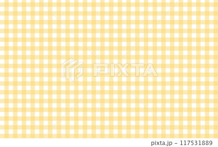 黄色のギンガムチェック柄の背景 117531889