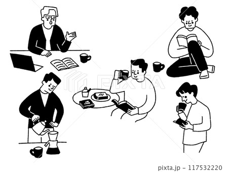 コーヒーを飲む男性の日常_2 コーヒーを飲む男性の日常_2 117532220