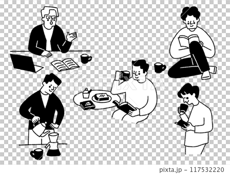 コーヒーを飲む男性の日常_2 コーヒーを飲む男性の日常_2 117532220
