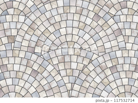 円形の石畳水彩背景 円形の石畳水彩背景 117532714