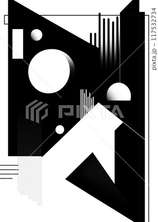 Abstract Geometric Design: Monochrome Minimalism with Depth 117532734