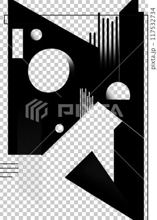 Abstract Geometric Design: Monochrome Minimalism with Depth 117532734