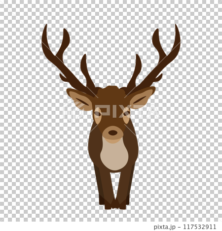 正面を向いたトナカイのベクターイラスト 117532911