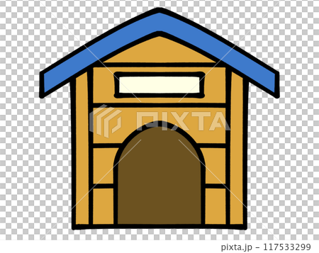 木でできた犬小屋のイラスト素材 117533299