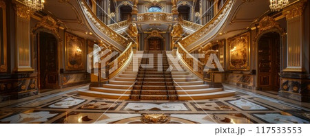 Staircase in an old palace 117533553