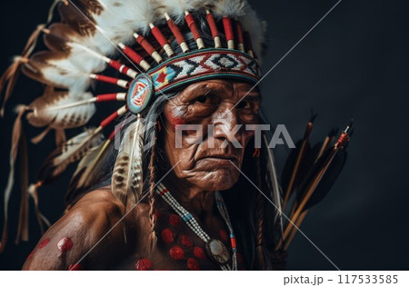 native Americans.portrait of Americans Indian man 117533585