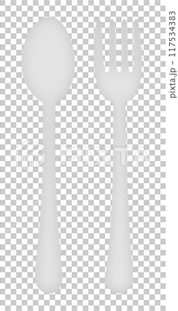 シンプルなスプーンとフォークのイラスト 117534383