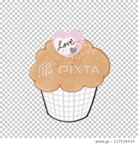 Cute cupcakes with a gentle atmosphere - topped with hearts Cute cupcakes with a gentle atmosphere - topped with hearts 117534514