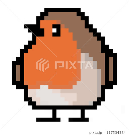 ドット絵 アニマルイラスト ロビン ドット絵 アニマルイラスト ロビン 117534584