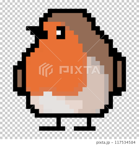 ドット絵 アニマルイラスト ロビン ドット絵 アニマルイラスト ロビン 117534584