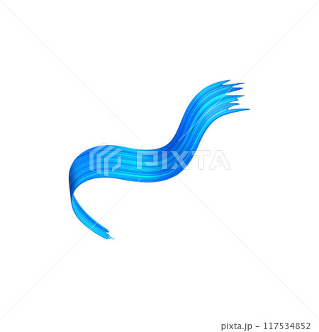 Brush made of colored ribbon with gradient blue texture on isolated background. Brush made of colored ribbon with gradient blue texture on isolated background. 117534852
