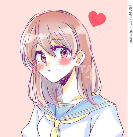 セーラー服を着た女の子 恋愛 セーラー服を着た女の子 恋愛 117534867