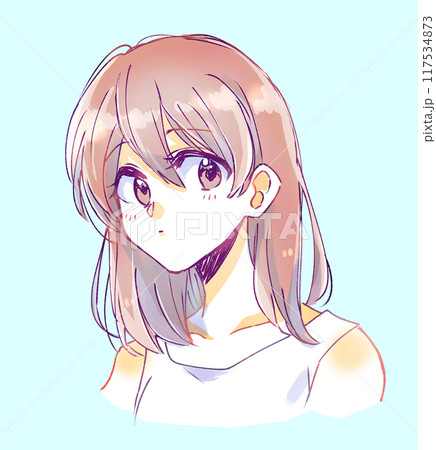 手描きの女の子 手描きの女の子 117534873