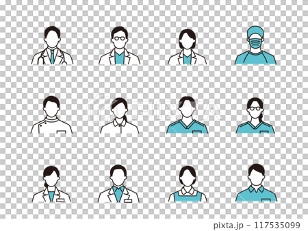 Medical team icon set Medical team icon set 117535099