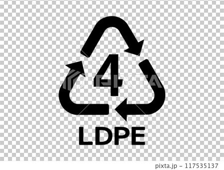 Recycling mark PET bottle number 4 material display Identification mark Icon material 117535137