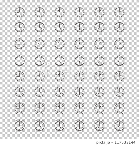 Simple set of clock icons with scales 117535144