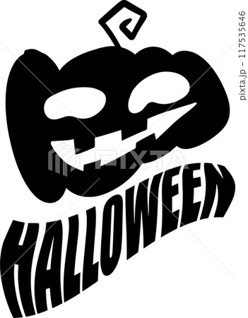 The halloween logo for stamp of sticker decor. 117535646