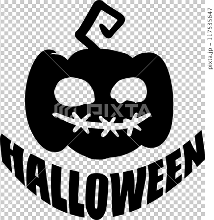 The halloween logo for stamp of sticker decor. 117535647