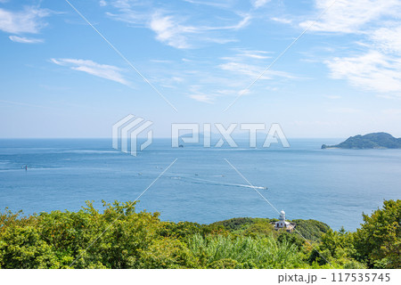 夏の豊予海峡と関埼灯台 夏の豊予海峡と関埼灯台 117535745