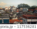 a view of Bukittinggi city with a lot of buildings 117536281